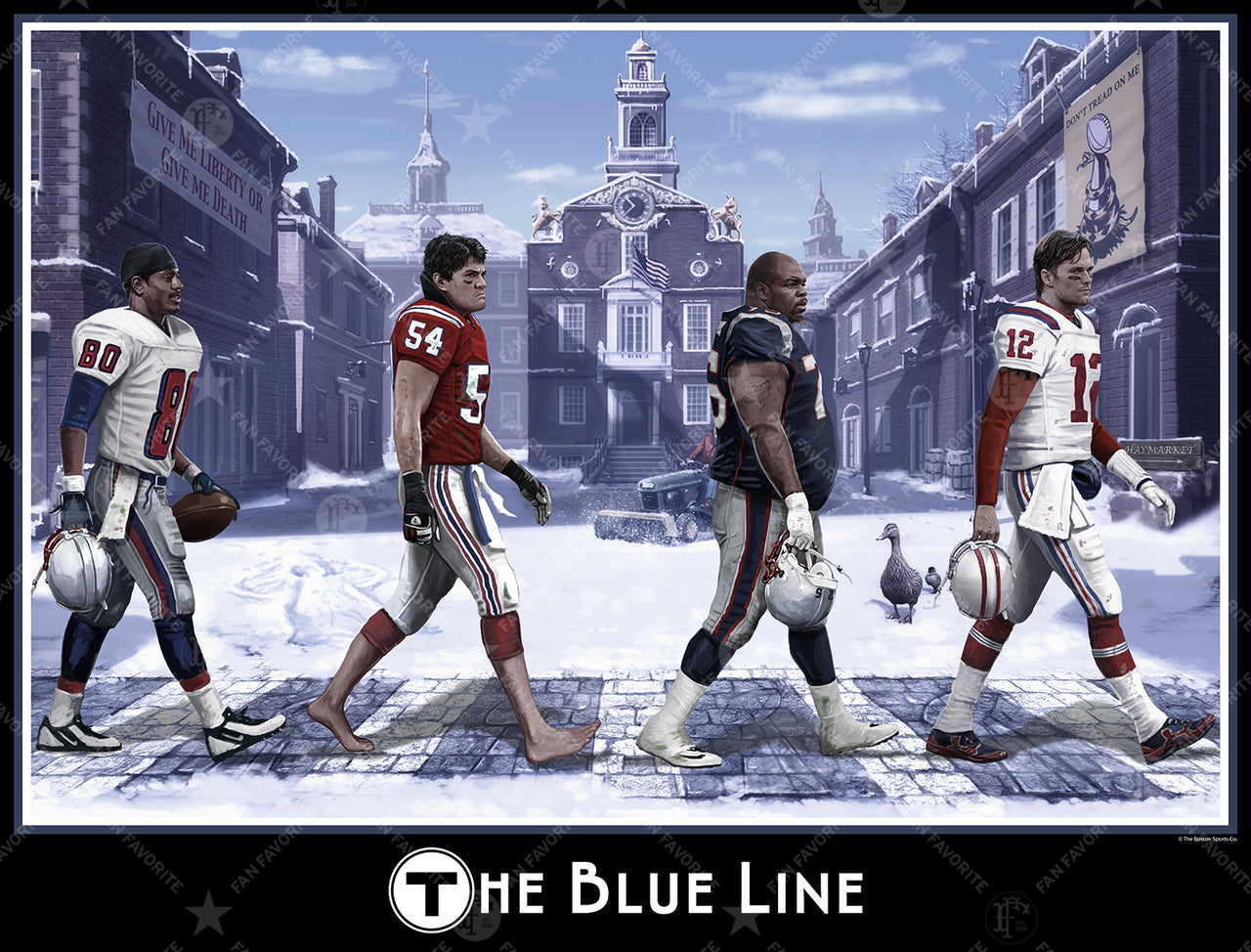 Blue Line Retro Wall Print