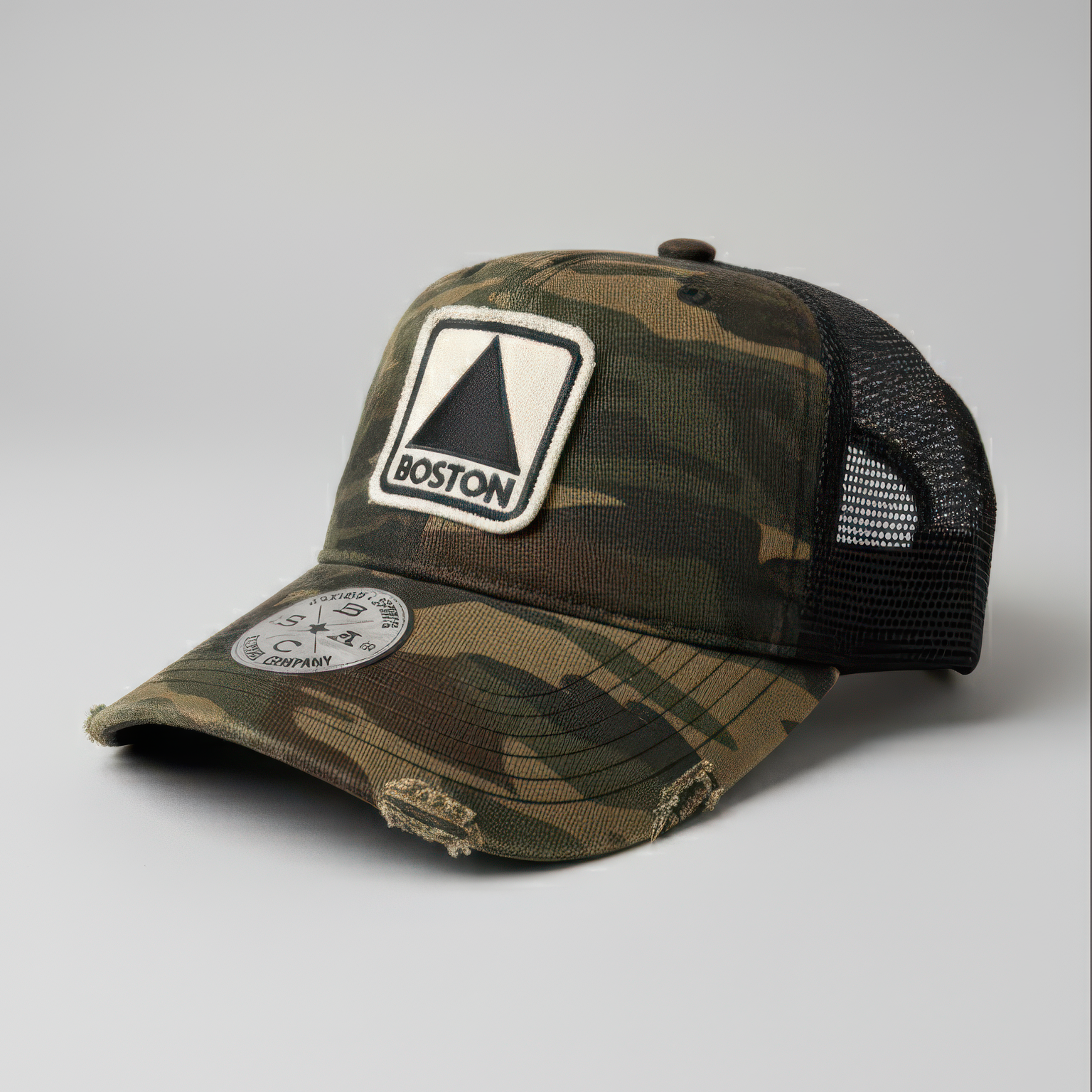 Boston Landmark Camo Trucker Hat