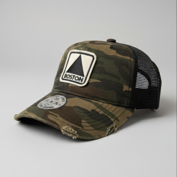 Boston Landmark Camo Trucker Hat