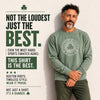 Model wearing McHale, Parish, Bird green long-sleeve shirt in Fan Favorite promotional image