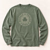 McHale, Parish, Bird pigment-dyed green long-sleeve shirt flat lay, front view