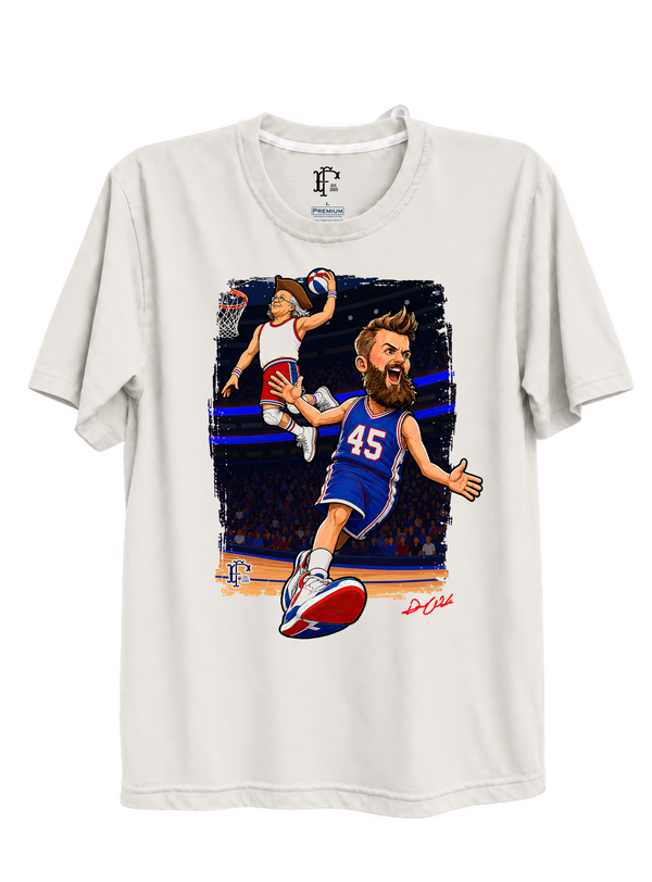 The Assist T-shirt featuring custom Dean Wade and Benjamin Franklin basketball artwork