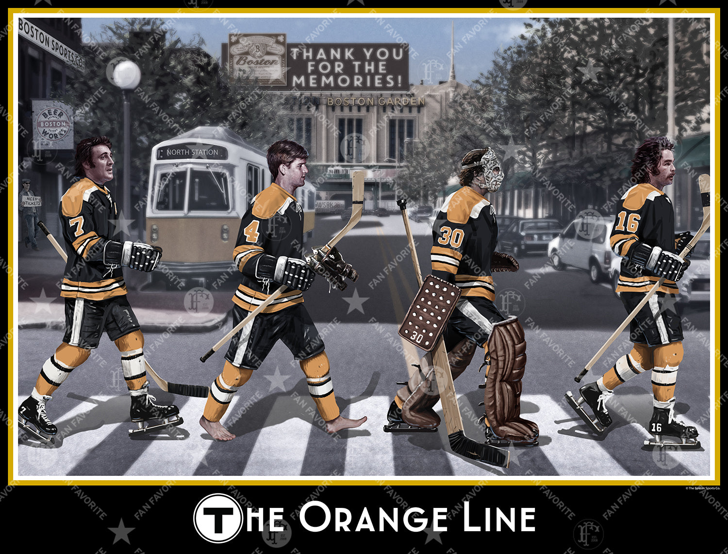 The Orange Line Wall Print