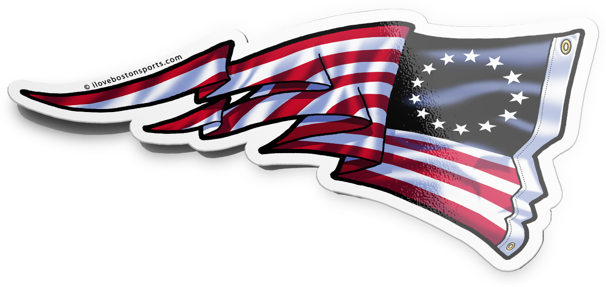 Pats US Flag Sticker