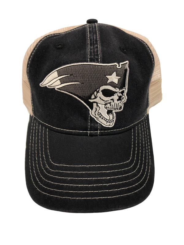 Flying Skull Black Trucker Hat